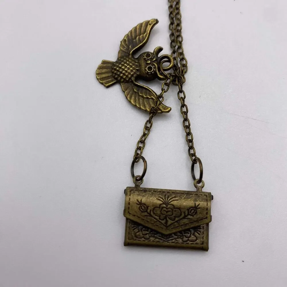 2 Hogwarts‎ Letter Harry Potter Owl With Envelope Pendant Vintage Style Necklace